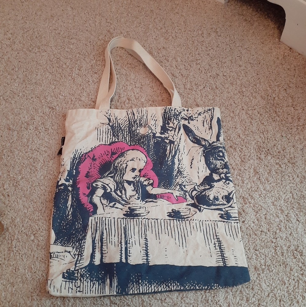 Alice in Wonderland Canvas Tote
